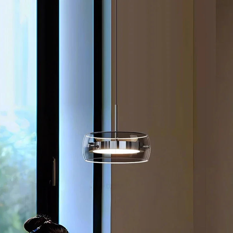single Minimalist Glass Pendant Light
