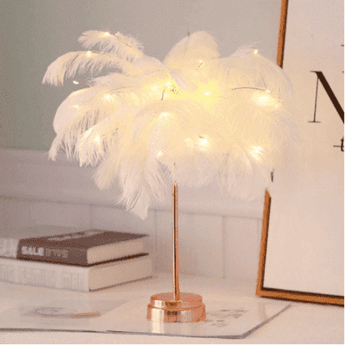 Lámparas de escritorio con lámpara de mesa de plumas