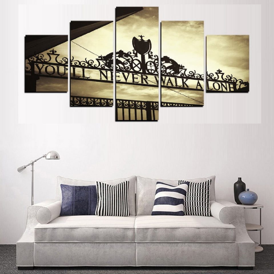 You Will Never Walk Alone 5 Panel Canvas Print