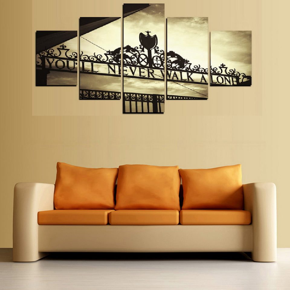 You Will Never Walk Alone 5 Panel Canvas Print