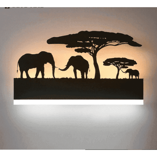 wall light with landscape