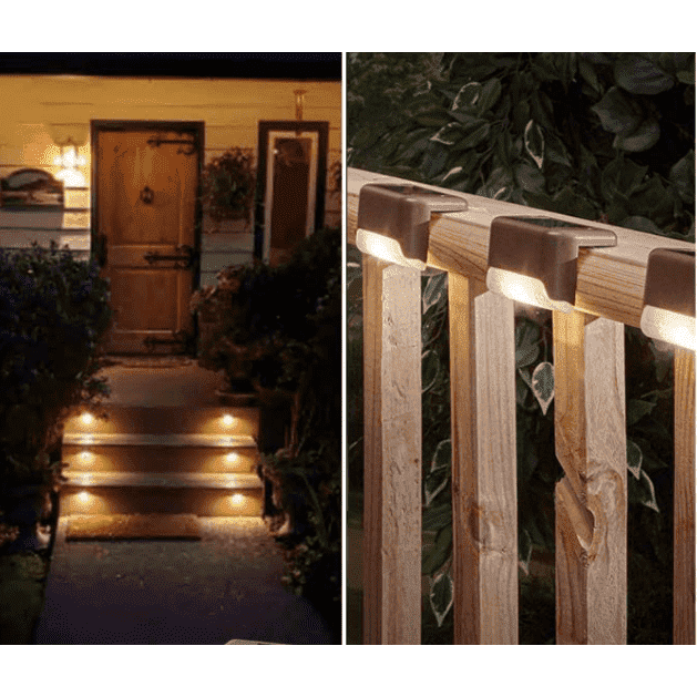 Luces solares de jardín para escaleras, escalones, barandillas para terrazas