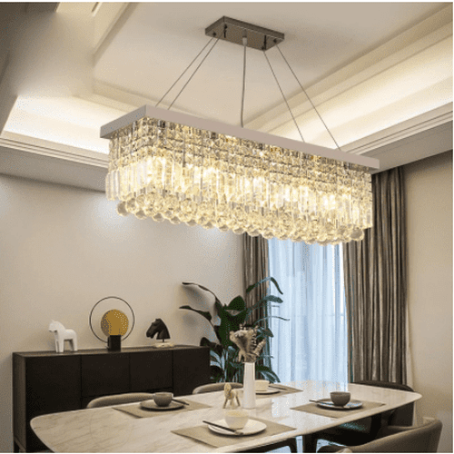 square modern crystal chandelier