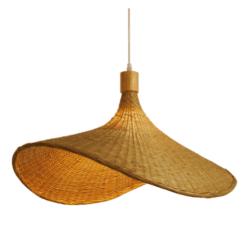 Lámpara de mimbre de bambú
