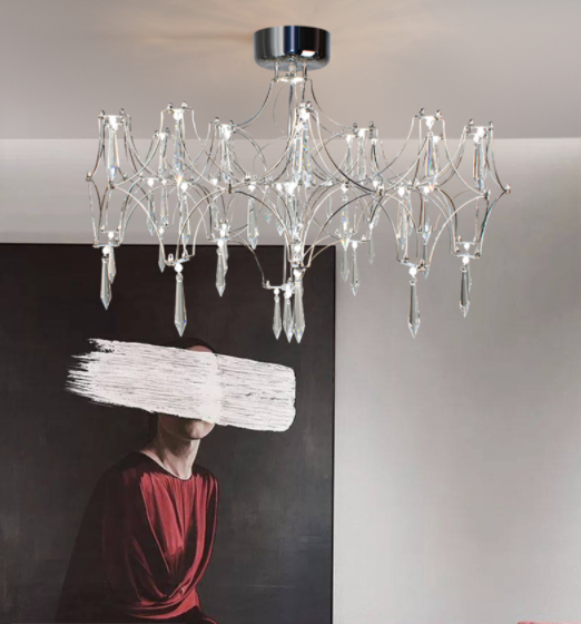 chandelier with real crystal