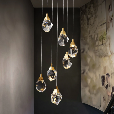 Plafonniers suspendus en cristal salon salle à manger cuisines
