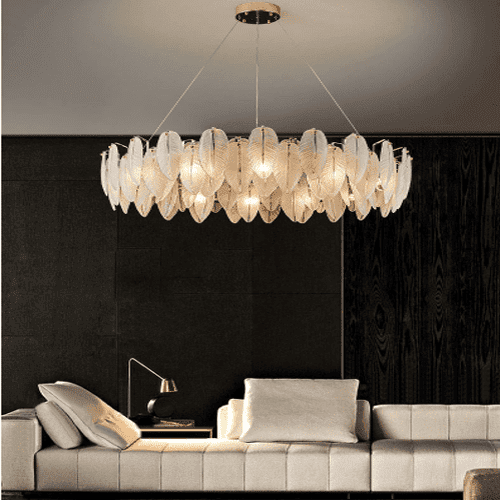 glass chandeliers living room