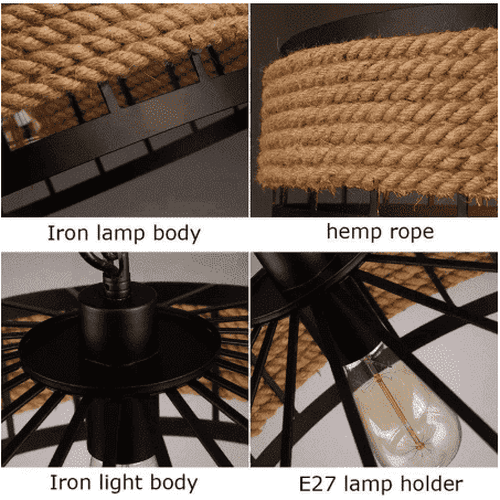 Hemp Rope Vintage Pendant Lamps