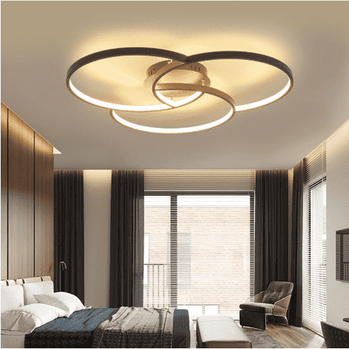 Modern LED Ceiling Light Fixtures For Living Room Bedroom Black Diameter Inch 58 cm Warm White