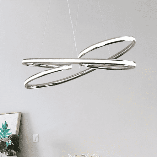 Lampe suspendue LED chromée moderne