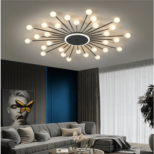 Modern chandelier living room