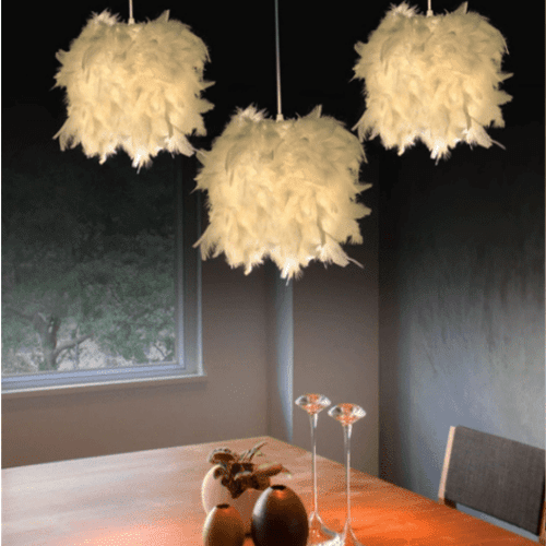 modern feather pendant light