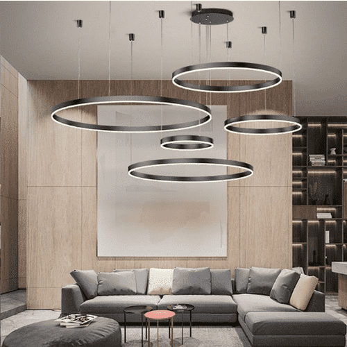 post modern circle chandelier