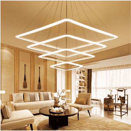 square modern chandelier