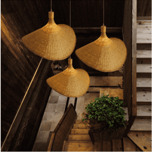 Lampe en osier de bambou
